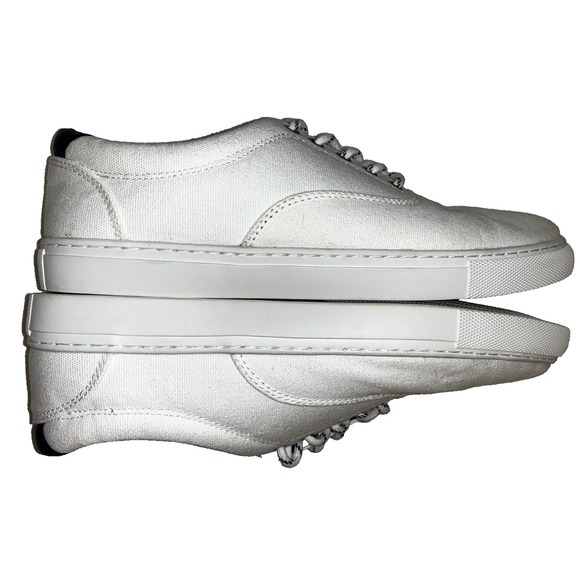 J. Crew Mens Explorer Sneakers 9.5 White Canvas Low Top Lace Up Streetwear - Picture 4 of 7